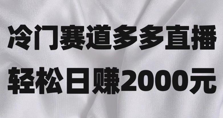 冷门赛道拼多多直播，简单念稿子，日收益2000＋【揭秘】-木白网创