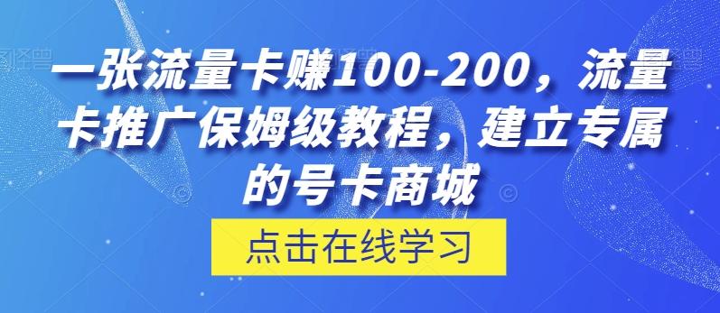 一张流量卡赚100-200，流量卡推广保姆级教程，建立专属的号卡商城-木白网创