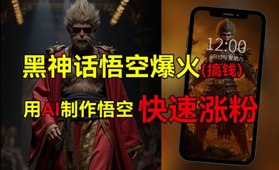 黑神话悟空爆火，已有人利用这波热点变现几十万，普通人也可用AI蹭上这波热度搞钱，有多重变现方法-木白网创