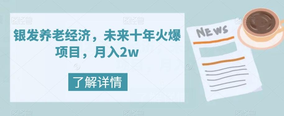 银发养老经济，未来十年火爆项目，月入2w【揭秘】-木白网创