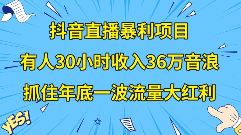 抖音直播暴利项目，有人30小时收入36万音浪，公司宣传片年会视频制作，抓住年底一波流量大红利【揭秘】-木白网创