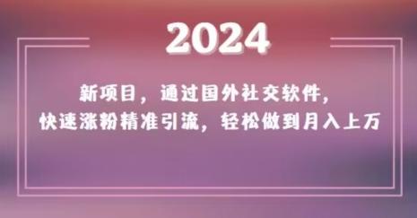2024新项目，通过国外社交软件，快速涨粉精准引流，轻松做到月入上万【揭秘】-木白网创