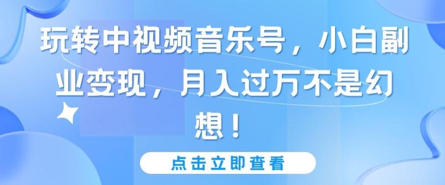 玩转中视频音乐号，小白副业变现，月入过万不是幻想【揭秘】-木白网创