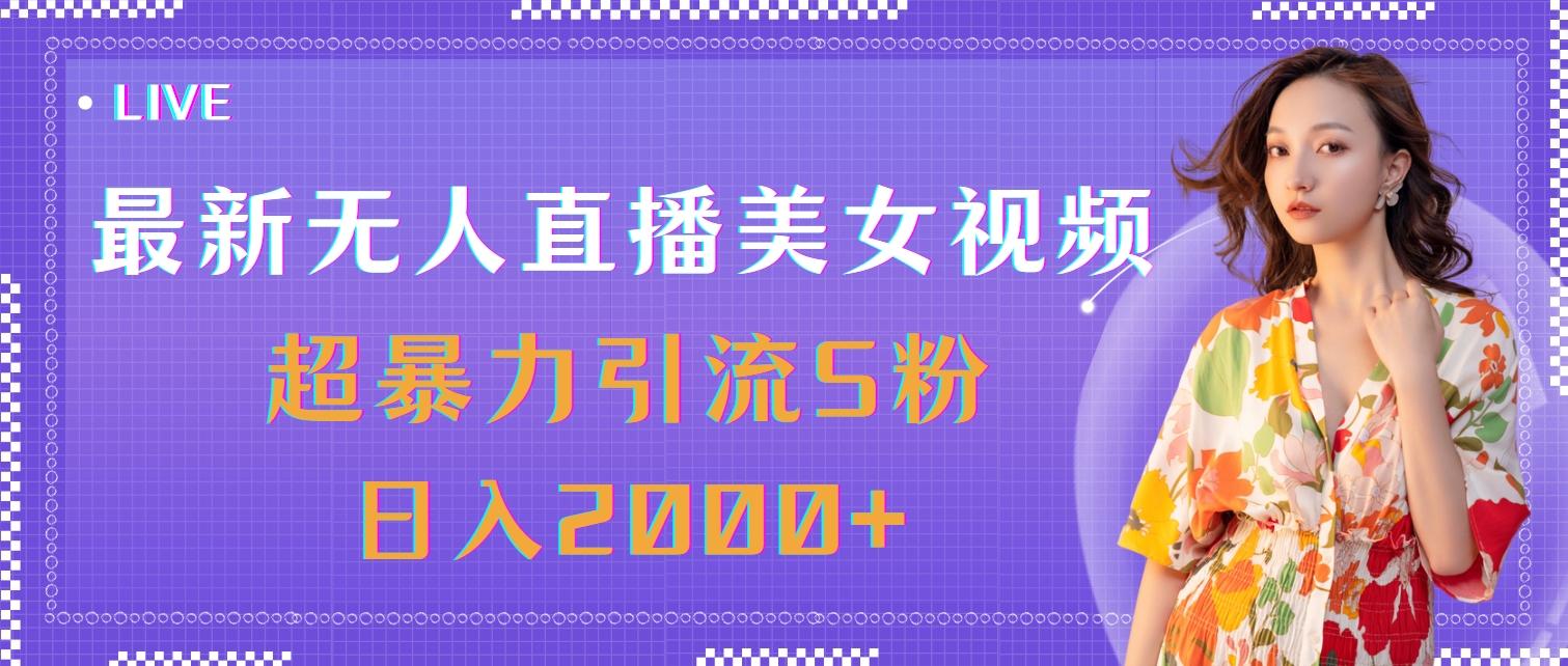 最新无人直播美女视频，超暴力引流S粉日入2000+-木白网创