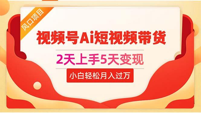 2天上手5天变现视频号Ai短视频带货0粉丝0基础小白轻松月入过万-木白网创