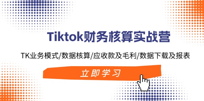 Tiktok财务核算实战营：TK业务模式/数据核算/应收款及毛利/数据下载及报表-木白网创