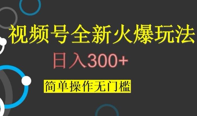 视频号最新爆火玩法，日入300+，简单操作无门槛【揭秘】-木白网创
