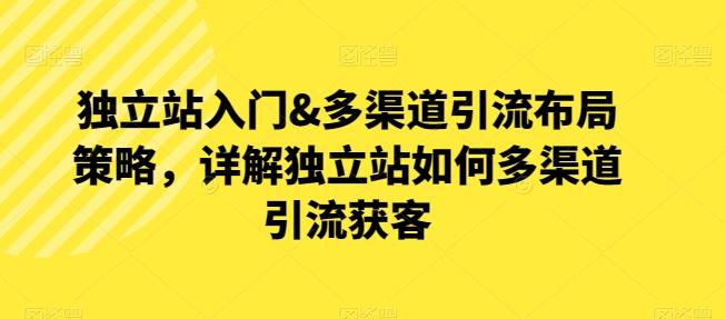 独立站入门&多渠道引流布局策略，详解独立站如何多渠道引流获客-木白网创