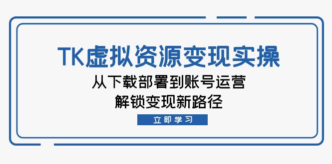 TK虚拟资料变现实操：从下载部署到账号运营，解锁变现新路径-木白网创
