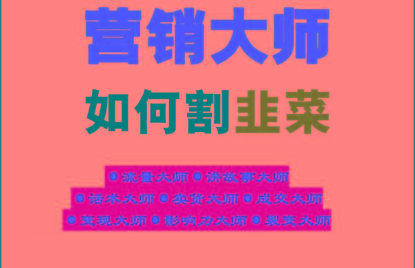 《营销大师如何割韭菜》禁止外传的大师绝学电子书-木白网创