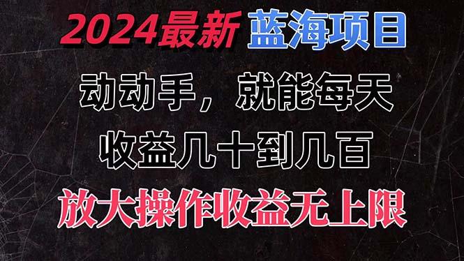 有手就行的2024全新蓝海项目，每天1小时收益几十到几百，可放大操作收…-木白网创