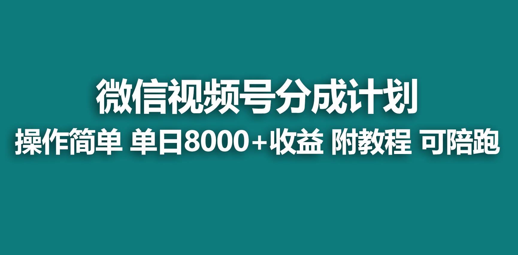 【蓝海项目】视频号分成计划，快速开通收益，单天爆单8000+，送玩法教程-木白网创