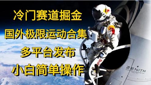 冷门赛道掘金，国外极限运动视频合集，多平台发布，小白简单操作-木白网创