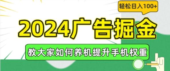 2024广告掘金，教大家如何养机提升手机权重，轻松日入100+【揭秘】-木白网创