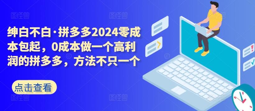 拼多多2024零成本包起，0成本做一个高利润的拼多多，方法不只一个-木白网创