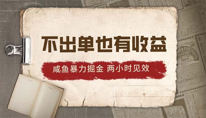 2024咸鱼暴力掘金，不出单也有收益，两小时见效，当天突破500+-木白网创