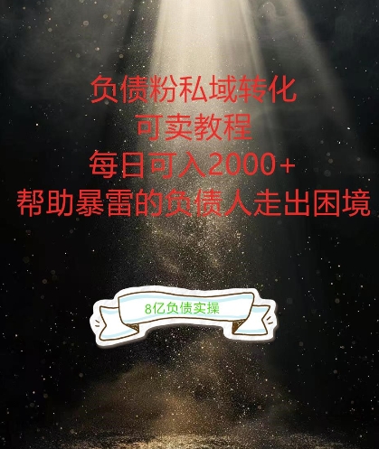 负债粉掘金计划，帮助负债者解决问题，债务规划，债务重组，最好的变现方式【揭秘】-木白网创