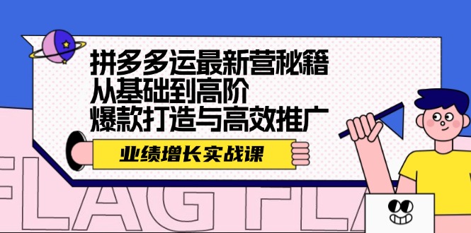 拼多多运最新营秘籍：业绩 增长实战课，从基础到高阶，爆款打造与高效推广-木白网创