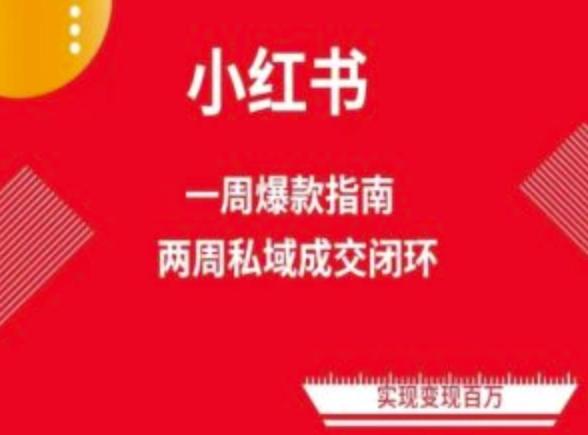爆款小红书免费流量体系课程(两周变现)，小红书电商教程-木白网创