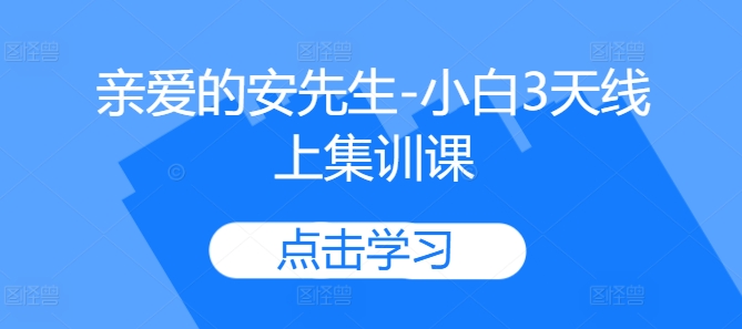 亲爱的安先生-小白3天线上集训课-木白网创
