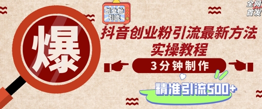 轻松制作创业类视频，一天被动加精准创业粉500+【揭秘】-木白网创