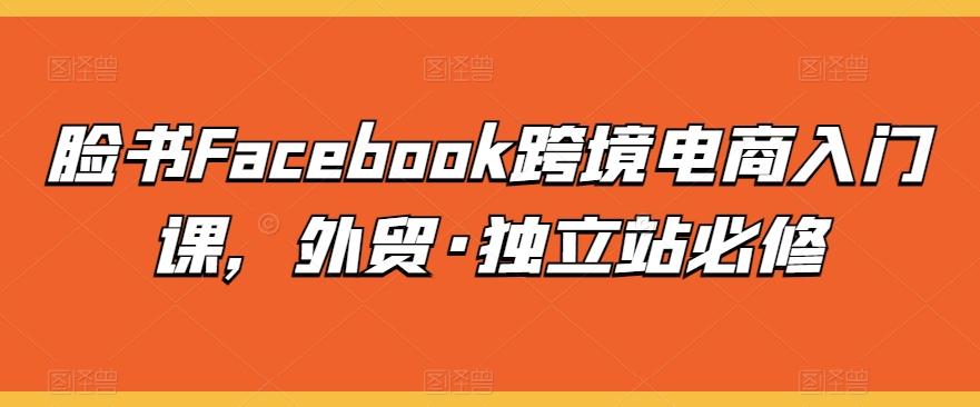 脸书Facebook跨境电商入门课，外贸·独立站必修-木白网创