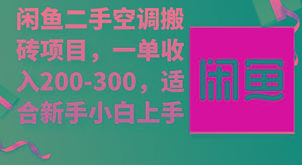 (9539期)闲鱼二手空调搬砖项目，一单收入200-300，适合新手小白上手-木白网创
