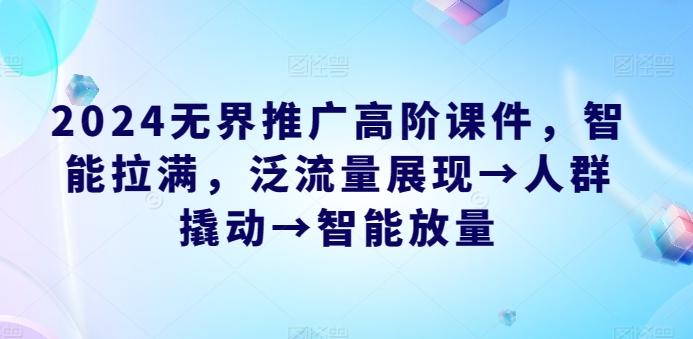 2024无界推广高阶课件，智能拉满，泛流量展现→人群撬动→智能放量-木白网创