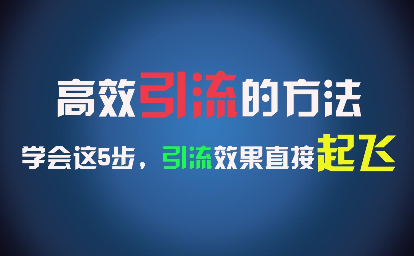 高效引流的方法，可以帮助你日引300+创业粉，一年轻松收入30万，比打工强太多！-木白网创