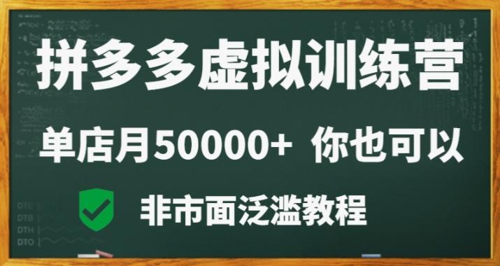 拼多多虚拟电商训练营月入30000+你也行，暴利稳定长久，副业首选-木白网创