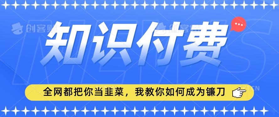 2024最新知识付费项目，小白也能轻松入局，全网都在教你做项目，我教你做镰刀【揭秘】-木白网创