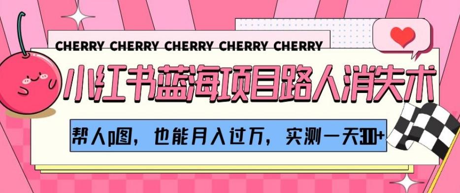 小红书蓝海项目路人消失术，帮人p图，也能月入过万，实测一天300+【揭秘】-木白网创