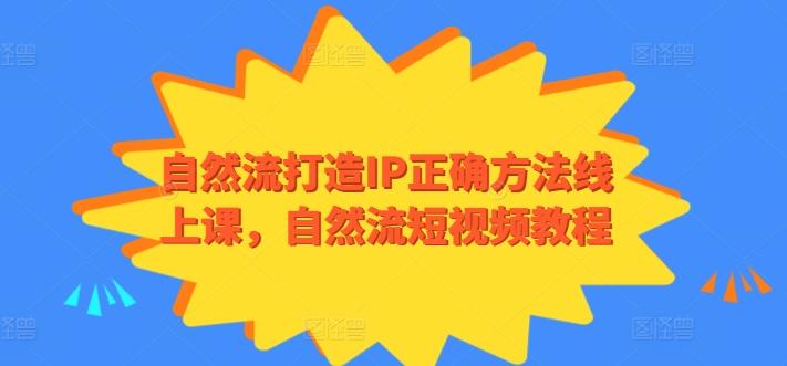 自然流打造IP正确方法线上课，自然流短视频教程-木白网创
