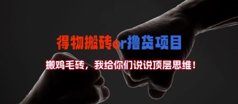 得物搬砖撸货项目?掰下数据，我给你们说说顶层思维【揭秘】-木白网创