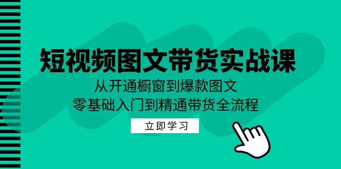 短视频图文带货实战课：从开通橱窗到爆款图文，零基础入门到精通带货-木白网创