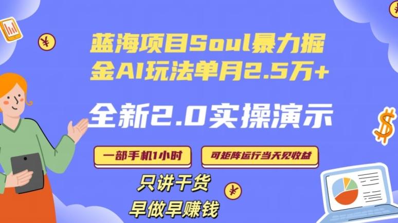 Soul怎么做到单月变现25000+全新2.0AI掘金玩法全程实操演示小白好上手【揭秘】-木白网创