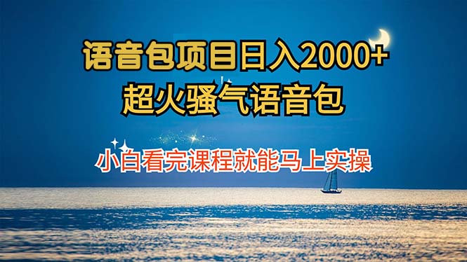 语音包项目 日入2000+ 超火骚气语音包小白看完课程就能马上实操-木白网创