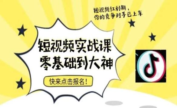 短视频零基础落地实操训练营，短视频实战课零基础到大神-木白网创