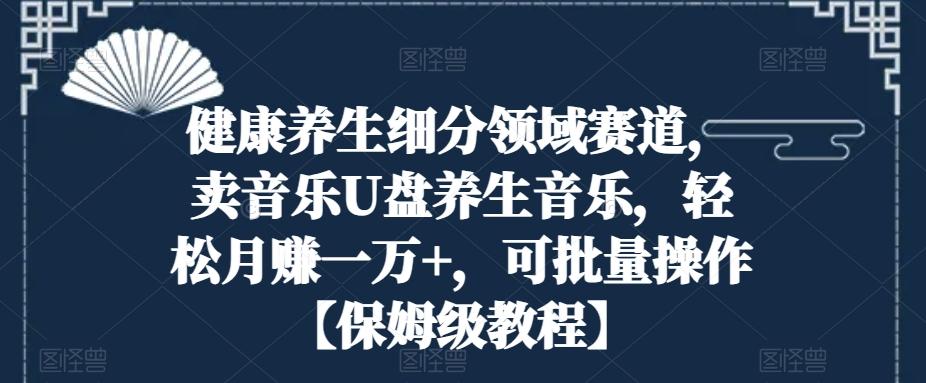 健康养生细分领域赛道，卖音乐U盘养生音乐，轻松月赚一万+，可批量操作【保姆级教程】-木白网创