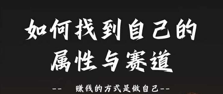 赛道和属性2.0：如何找到自己的属性与赛道，赚钱的方式是做自己-木白网创