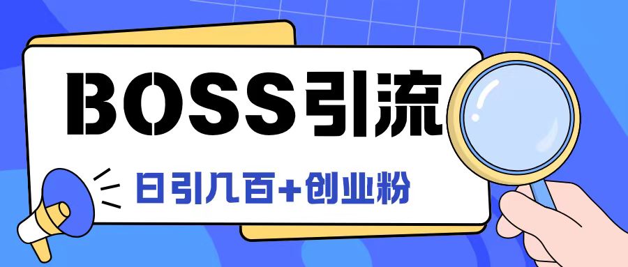 Boss直聘引流创业粉最新玩法日引100+创业粉【揭秘】-木白网创