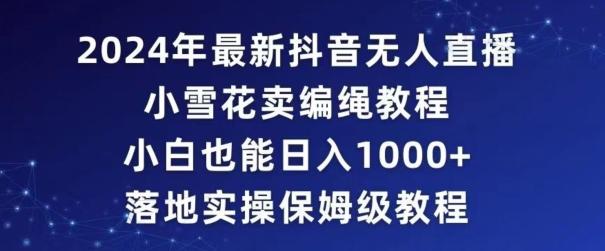 2024年抖音最新无人直播小雪花卖编绳项目，小白也能日入1000+落地实操保姆级教程【揭秘】-木白网创