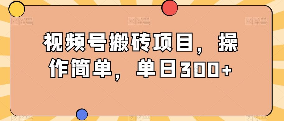 视频号搬砖项目，操作简单，单日300+-木白网创