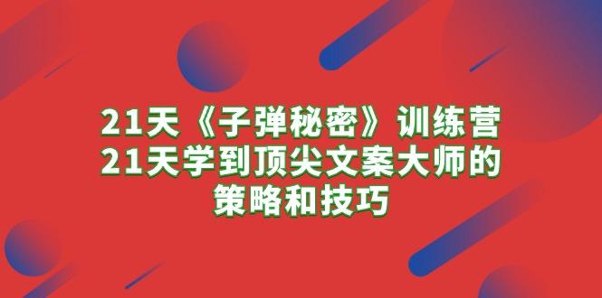 21天《子弹秘密》训练营，21天学到顶尖文案大师的策略和技巧-木白网创