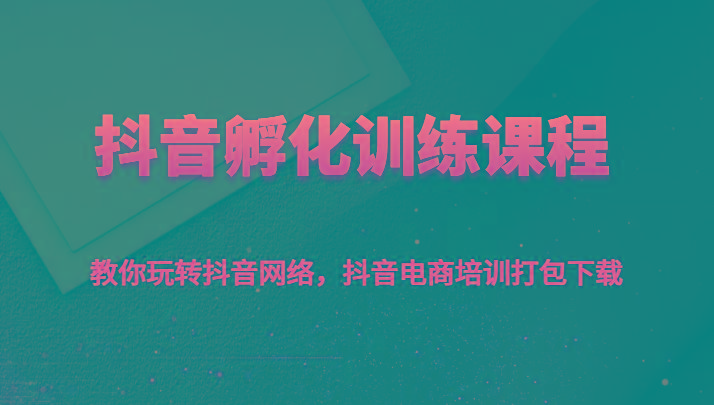 抖音孵化训练课程-教你玩转抖音网络，抖音电商培训打包下载-木白网创