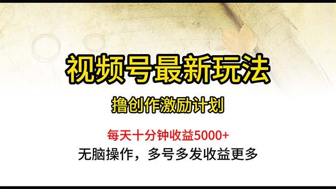 视频号最新玩法，每日一小时月入5000+-木白网创