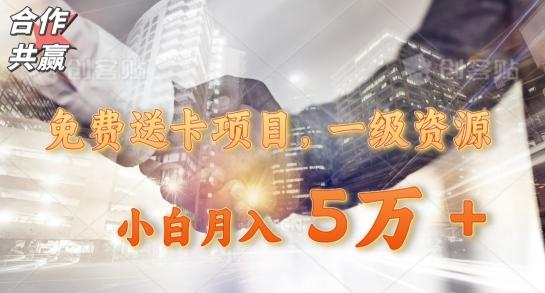 免费送卡项目，一级资源，小白月入5万+-木白网创