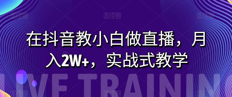 在抖音教小白做直播，月入2W+，实战式教学【揭秘】-木白网创