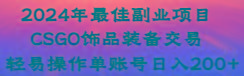 2024年最佳副业项目 CSGO饰品装备交易 轻易操作单账号日入200+-木白网创