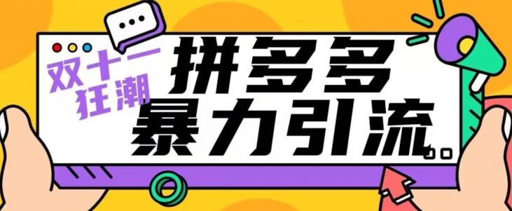 【首发】双十一拼多多暴力引流，日引300+微信-木白网创